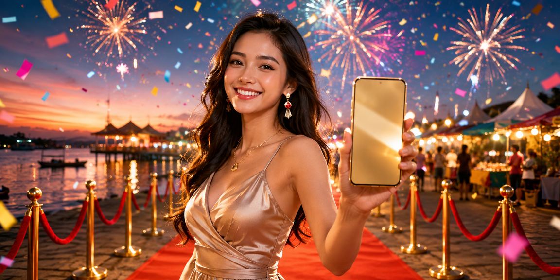 Pemain Malaysia memegang tiket loteri sambil menggunakan telefon untuk akses platform dalam talian